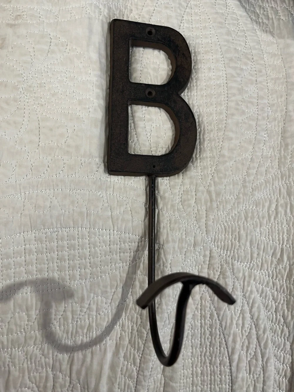 Rustic Decorative Letter B Wall Hook